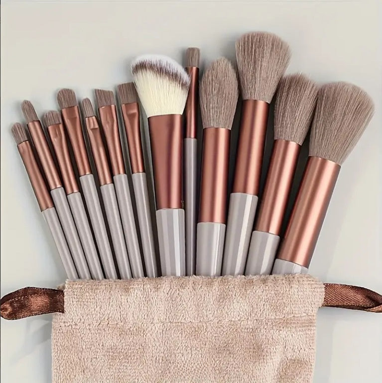 13-Piece Makeup Brush Set with Velvet Bag